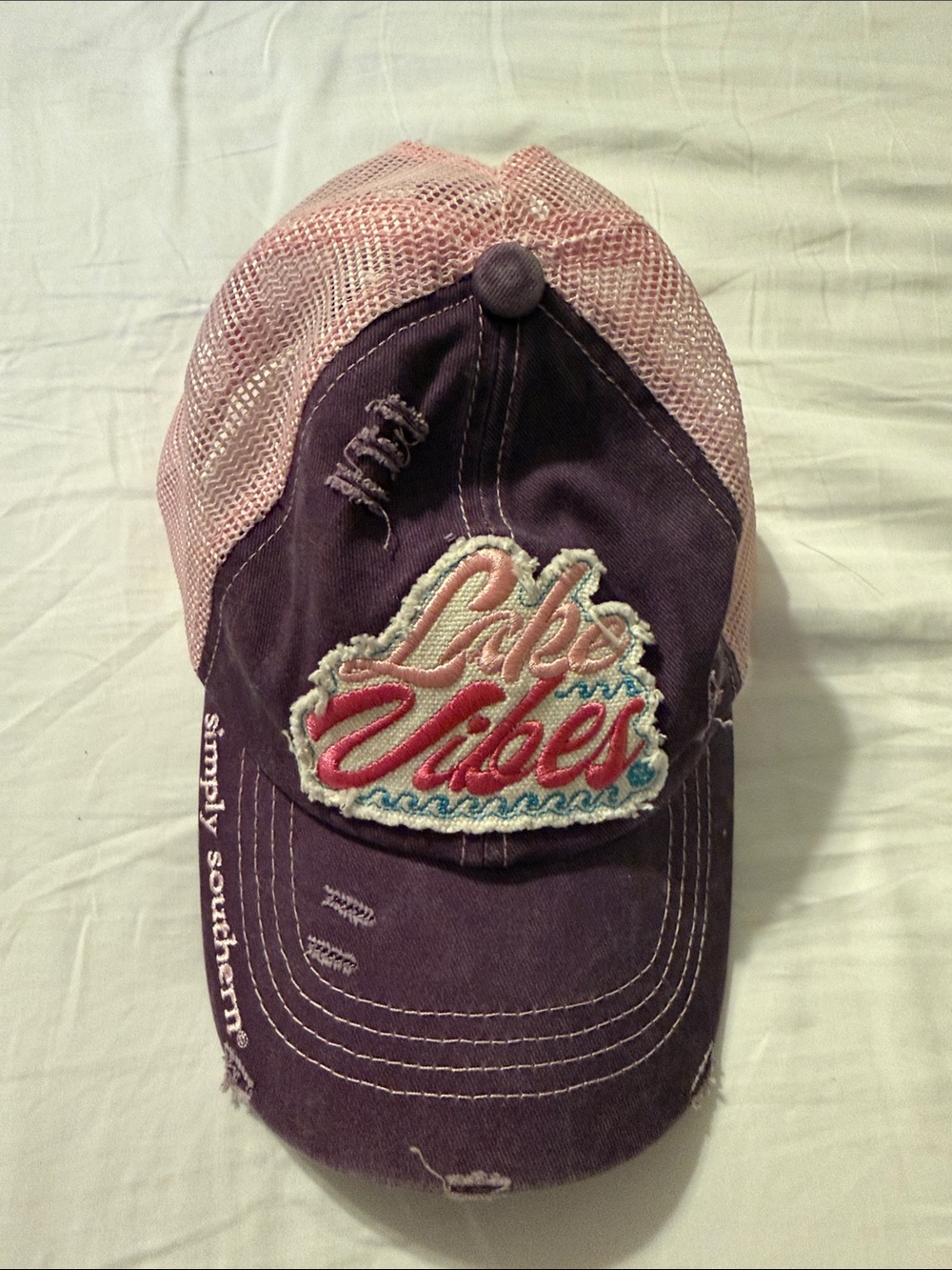Simply Southern Lake Vibes Distressed Look Trucker Cap